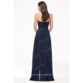 Grace Karin Strapless Sweetheart Chiffon Long Navy Blue Cheap Evening Dresses Made in China CL3443-1